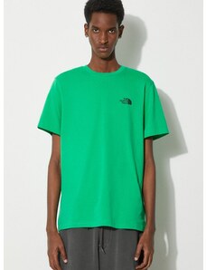 The North Face t-shirt M S/S Simple Dome Tee zöld, férfi, nyomott mintás, NF0A87NGPO81