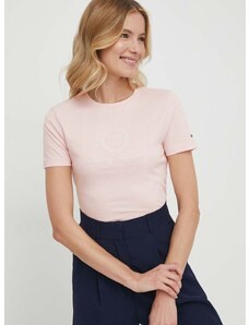 Tommy Hilfiger pamut póló női, rózsaszín