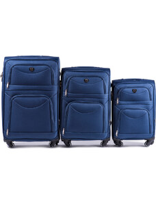 WINGS Sötétkék utazási bőröndkészlet 6802(4), L,M,S, Blue