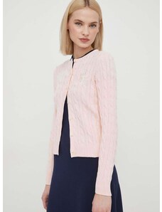 Lauren Ralph Lauren pamut pulóver rózsaszín
