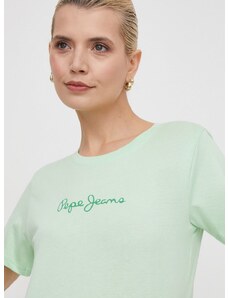 Pepe Jeans pamut póló női, zöld