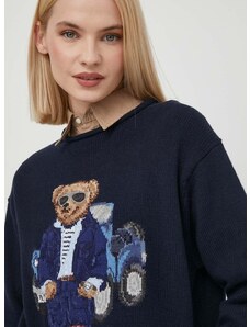 Polo Ralph Lauren pamut pulóver sötétkék