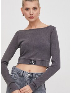 Calvin Klein Jeans hosszú ujjú női, szürke