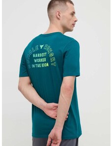 Under Armour t-shirt Project Rock zöld, férfi, nyomott mintás