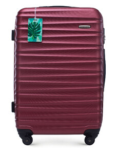Közepes méretű bőrönd, poggyászcímkével Wittchen, sötét vörös, ABS