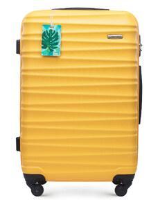 Közepes méretű bőrönd, poggyászcímkével Wittchen, sárga, ABS