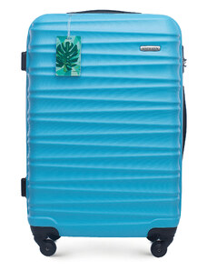 Közepes méretű bőrönd, poggyászcímkével Wittchen, kék, ABS