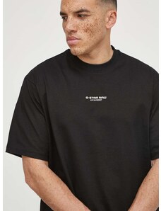 G-Star Raw pamut póló fekete, férfi, nyomott mintás