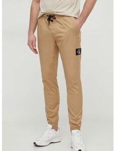 Calvin Klein Jeans nadrág férfi, bézs, testhezálló
