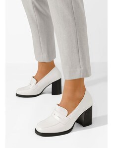 Zapatos Genesis fehér női magassarkú mokaszín