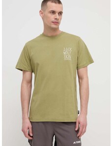 Jack Wolfskin t-shirt Jack Tent zöld, férfi, nyomott mintás