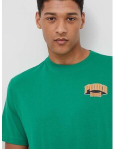 Puma pamut póló zöld, férfi, nyomott mintás, 679187
