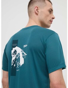 Jack Wolfskin sportos póló Vonnan zöld, nyomott mintás