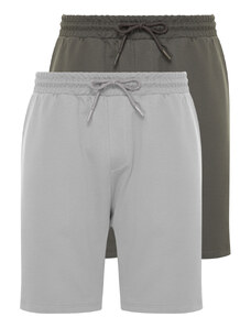 Trendyol Anthracite-Grey 2 Pack Regular 100% Cotton Comfortable Shorts