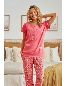 Doctor Nap málnaszínű női pizsama mintás nadrággal