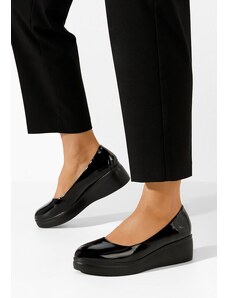 Zapatos Milanca v2 fekete platform alkalmi cipő