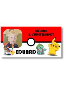Personal Születésnapi banner fényképpel - Pokémon