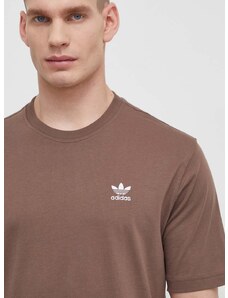 adidas Originals pamut póló Essential Tee barna, férfi, nyomott mintás, IR9688
