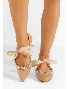 Zapatos Lucille camel hegyes orrú balerina