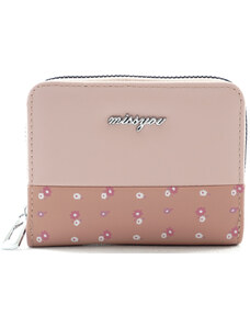 Bagnet Női pénztárca, "missyou", virágokkal, műbőr, rózsaszín
