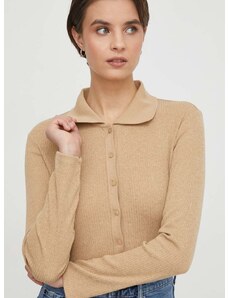 Sisley pulóver bézs, női, könnyű