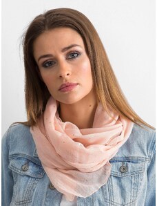 Fashionhunters Light pink scarf with rhinestones