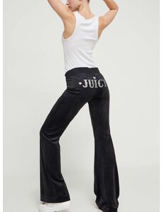 Juicy Couture velúr melegítőnadrág fekete, nyomott mintás