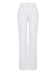 Trendyol White High Waist Wide Leg Jeans