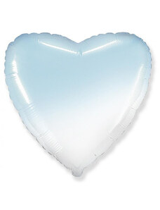 KORREKT WEB Színes White Blue szív fólia lufi 46 cm (WP)