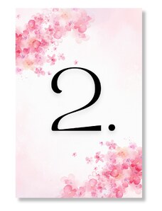 Personal Asztal számozás - Rózsaszín virágok