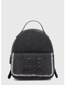 Love Moschino pamut hátizsák szürke, kis, nyomott mintás