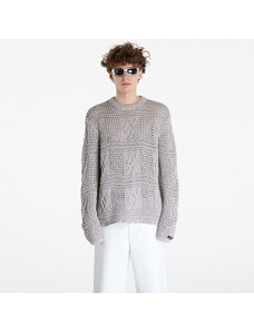 Férfi pulcsi Daily Paper Zuberi Crochet Long Sleeve Sweater Moonstruck Grey