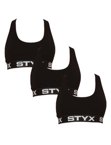 3PACK női melltartó Styx sport fekete