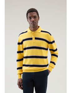 PULÓVER WOOLRICH STRIPED KNITTED POLO SWEATER