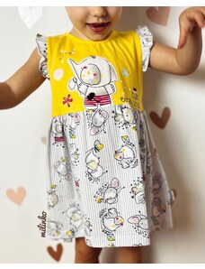 Miniworld Kislány nyári ruha- Cuki sárga elefánt