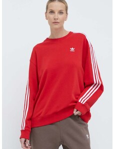 adidas Originals felső 3-Stripes Crew OS piros, női, nyomott mintás, IN8487
