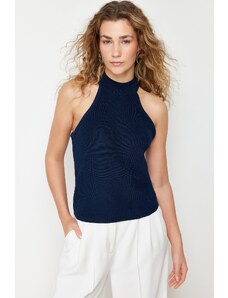 Trendyol Navy Blue Barbell Neck Basic Knitwear Blouse