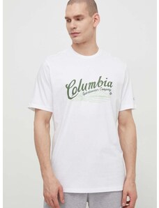Columbia pamut póló fehér, mintás, 2022181