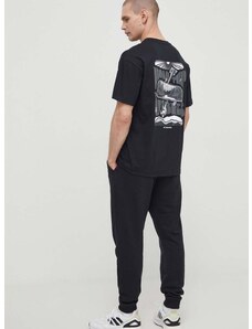 Columbia pamut póló fekete, férfi, nyomott mintás, 2071701