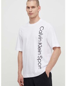 Calvin Klein Performance pamut póló fehér, férfi, nyomott mintás