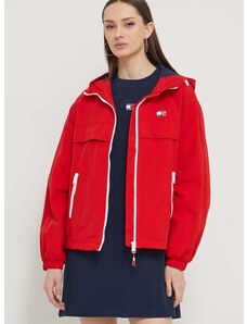 Tommy Jeans rövid kabát női, piros, átmeneti