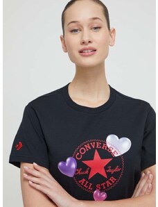 Converse pamut póló női, fekete