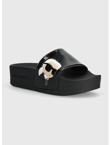 Karl Lagerfeld papucs KONDO MAXI fekete, női, platformos, KL80806N