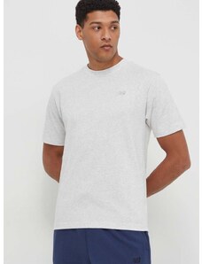 New Balance pamut póló szürke, férfi, nyomott mintás