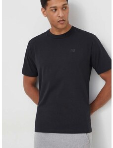 New Balance pamut póló fekete, férfi, nyomott mintás