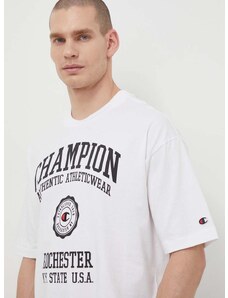 Champion pamut póló fehér, férfi, nyomott mintás, 219856