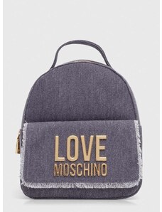 Love Moschino pamut hátizsák lila, kis, nyomott mintás