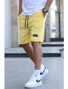 Madmext Yellow Regular Fit Basic Men's Capri Shorts.