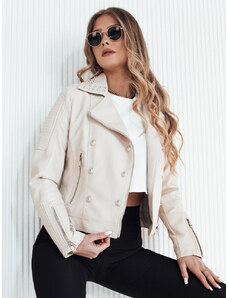 Women's leather jacket TRUCCO beige Dstreet