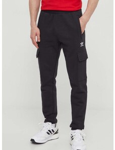 adidas Originals melegítőnadrág Trefoil Essentials Cargo Pants fekete, nyomott mintás, IP2755